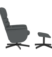 Massagesessel mit Fußhocker Grau Kunstleder