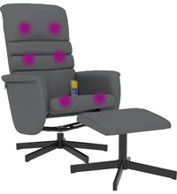 Massagesessel mit Fußhocker Grau Kunstleder