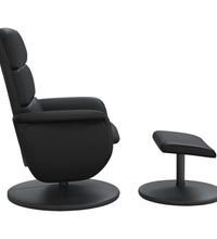 Relaxsessel mit Fußhocker Schwarz Kunstleder