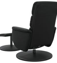 Relaxsessel mit Fußhocker Schwarz Kunstleder