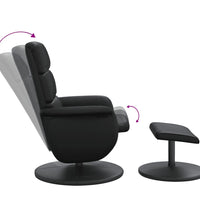 Relaxsessel mit Fußhocker Schwarz Kunstleder