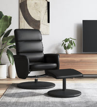 Relaxsessel mit Fußhocker Schwarz Kunstleder