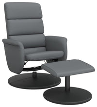 Relaxsessel mit Fußhocker Grau Kunstleder