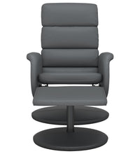 Relaxsessel mit Fußhocker Grau Kunstleder
