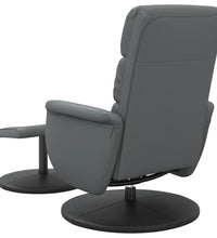 Relaxsessel mit Fußhocker Grau Kunstleder