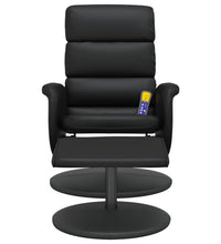 Massagesessel mit Fußhocker Schwarz Kunstleder