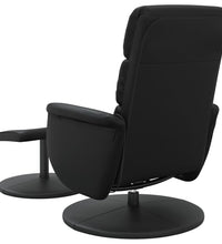 Massagesessel mit Fußhocker Schwarz Kunstleder