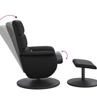 Massagesessel mit Fußhocker Schwarz Kunstleder