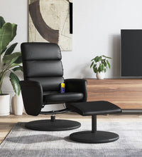 Massagesessel mit Fußhocker Schwarz Kunstleder