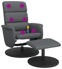 Massagesessel mit Fußhocker Grau Kunstleder