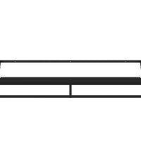 6-tlg. Wandregal-Set mit Stangen Schwarz Holzwerkstoff