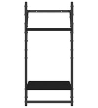 6-tlg. Wandregal-Set mit Stangen Schwarz Holzwerkstoff