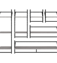 6-tlg. Wandregal-Set mit Stangen Grau Sonoma Holzwerkstoff