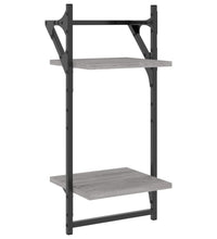 6-tlg. Wandregal-Set mit Stangen Grau Sonoma Holzwerkstoff