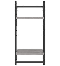 6-tlg. Wandregal-Set mit Stangen Grau Sonoma Holzwerkstoff