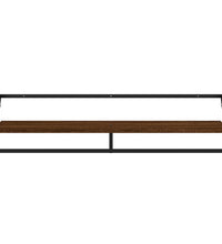 6-tlg. Wandregal-Set mit Stangen Braun Eichen-Optik