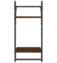 6-tlg. Wandregal-Set mit Stangen Braun Eichen-Optik