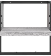 Wandregal mit Stange Grau Sonoma 30x25x30 cm
