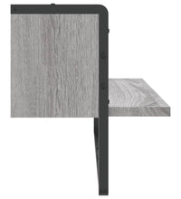 Wandregal mit Stange Grau Sonoma 65x25x30 cm