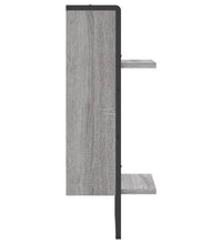 Wandregal mit Stange Grau Sonoma 30x25x65 cm