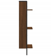 Wandregal 3 Fächer Braun Eichen-Optik 30x25x100cm Holzwerkstoff