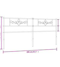 Kopfteil Metall Schwarz 200 cm