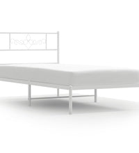 Metallbett ohne Matratze mit Kopfteil Weiß 75x190 cm