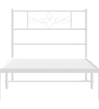 Metallbett ohne Matratze mit Kopfteil Weiß 75x190 cm