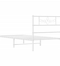 Metallbett ohne Matratze mit Kopfteil Weiß 75x190 cm