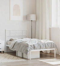 Metallbett ohne Matratze mit Kopfteil Weiß 75x190 cm