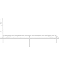 Bettgestell mit Kopfteil Metall Weiß 80x200 cm