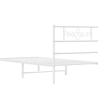 Bettgestell mit Kopfteil Metall Weiß 80x200 cm