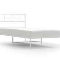Bettgestell mit Kopfteil Metall Weiß 90x190 cm