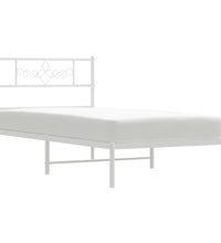 Bettgestell mit Kopfteil Metall Weiß 90x190 cm