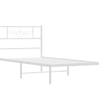 Bettgestell mit Kopfteil Metall Weiß 90x190 cm