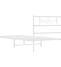 Bettgestell mit Kopfteil Metall Weiß 90x190 cm