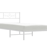 Bettgestell mit Kopfteil Metall Weiß 90x200 cm