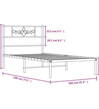 Bettgestell mit Kopfteil Metall Weiß 100x190 cm