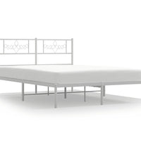 Bettgestell mit Kopfteil Metall Weiß 135x190 cm