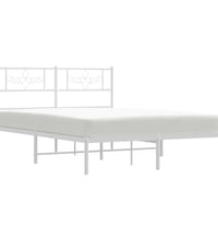 Bettgestell mit Kopfteil Metall Weiß 135x190 cm