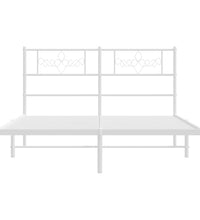 Bettgestell mit Kopfteil Metall Weiß 135x190 cm