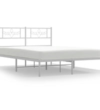 Bettgestell mit Kopfteil Metall Weiß 140x200 cm