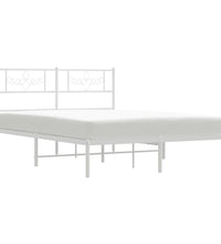 Bettgestell mit Kopfteil Metall Weiß 140x200 cm