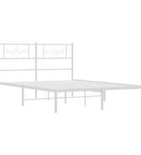 Bettgestell mit Kopfteil Metall Weiß 140x200 cm