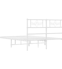 Bettgestell mit Kopfteil Metall Weiß 140x200 cm