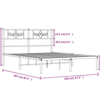 Bettgestell mit Kopfteil Metall Weiß 140x200 cm