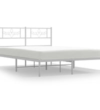 Bettgestell mit Kopfteil Metall Weiß 150x200 cm