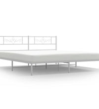 Bettgestell mit Kopfteil Metall Weiß 180x200 cm
