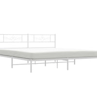 Bettgestell mit Kopfteil Metall Weiß 180x200 cm