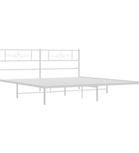 Bettgestell mit Kopfteil Metall Weiß 180x200 cm